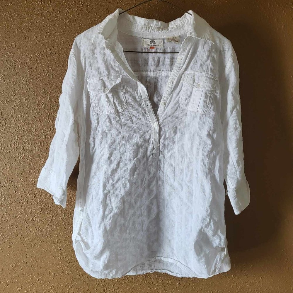 Weatherproof, Women's, Loose white cotton shirt, Large, Excellent condition